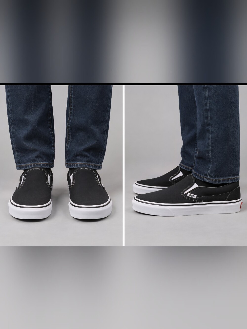 Vans Classic Slip-On Black Canvas Sneakers Unisex Men 6.5 / Women 8